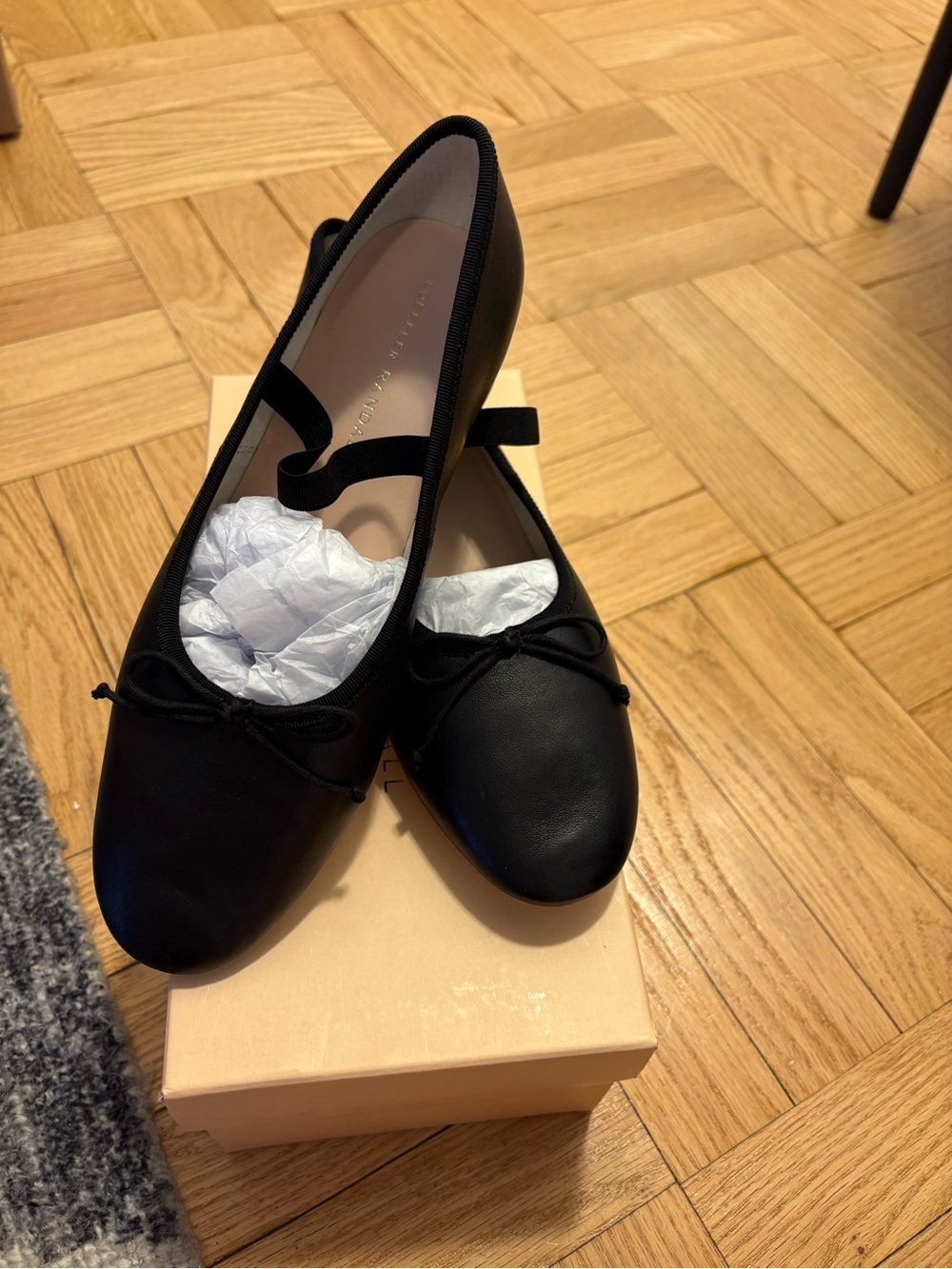 Loeffler Randall Black Leather Ballet Flats - Picture 4 of 6